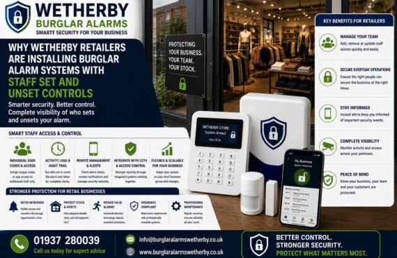 Wetherby Retail Burglar Alarm Systems With Staff Access Controls